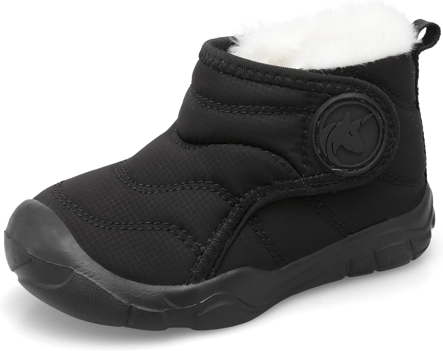 

Зимние ботинки для малышей LeIsfIt для девочек и мальчиков, широкие, теплые с флисовой подкладкой, для дома и улицы, Black