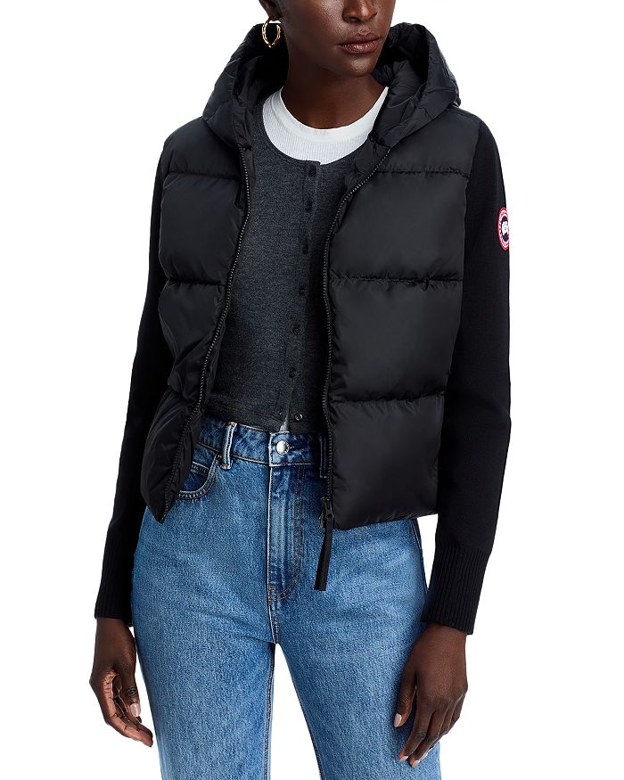 

Стеганая трикотажная куртка с капюшоном Hybridge Canada Goose, черный