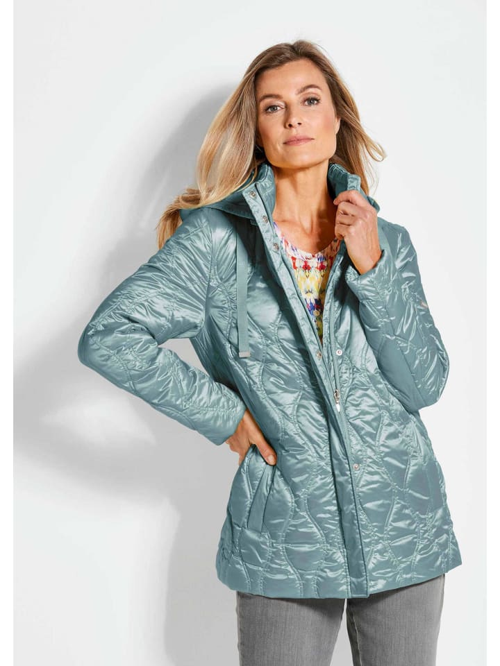 

Короткий размер: Стеганая осенняя куртка для женщин, волнистая стежка, серо-зеленого цвета. GOLDNER