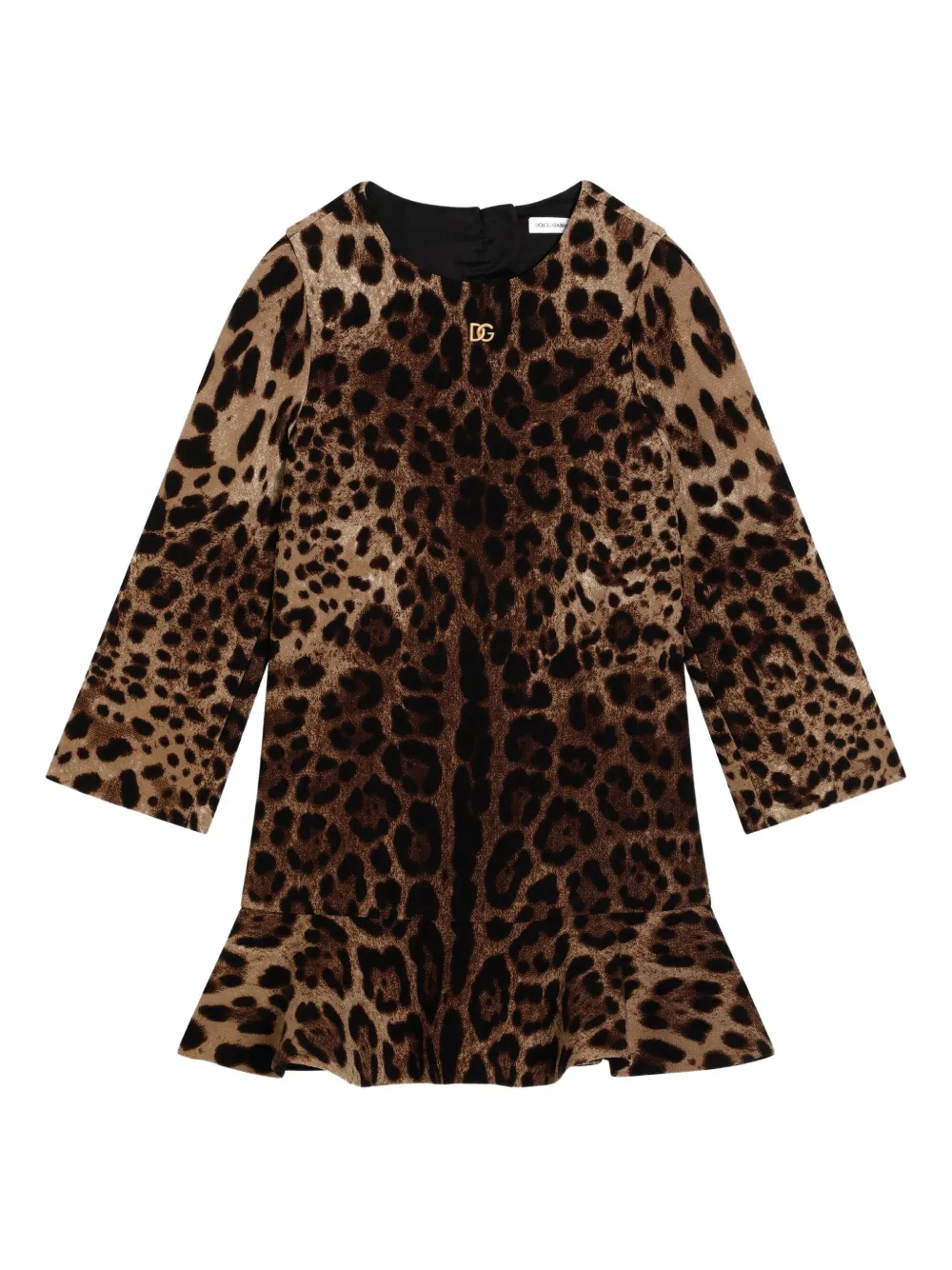 

Расклешенное платье с леопардовым принтом Dolce & Gabbana Kids, коричневый