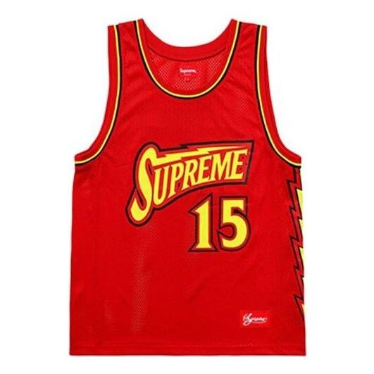 

Спортивная футболка bolt basketball jersey 'red yellow' Supreme, красный