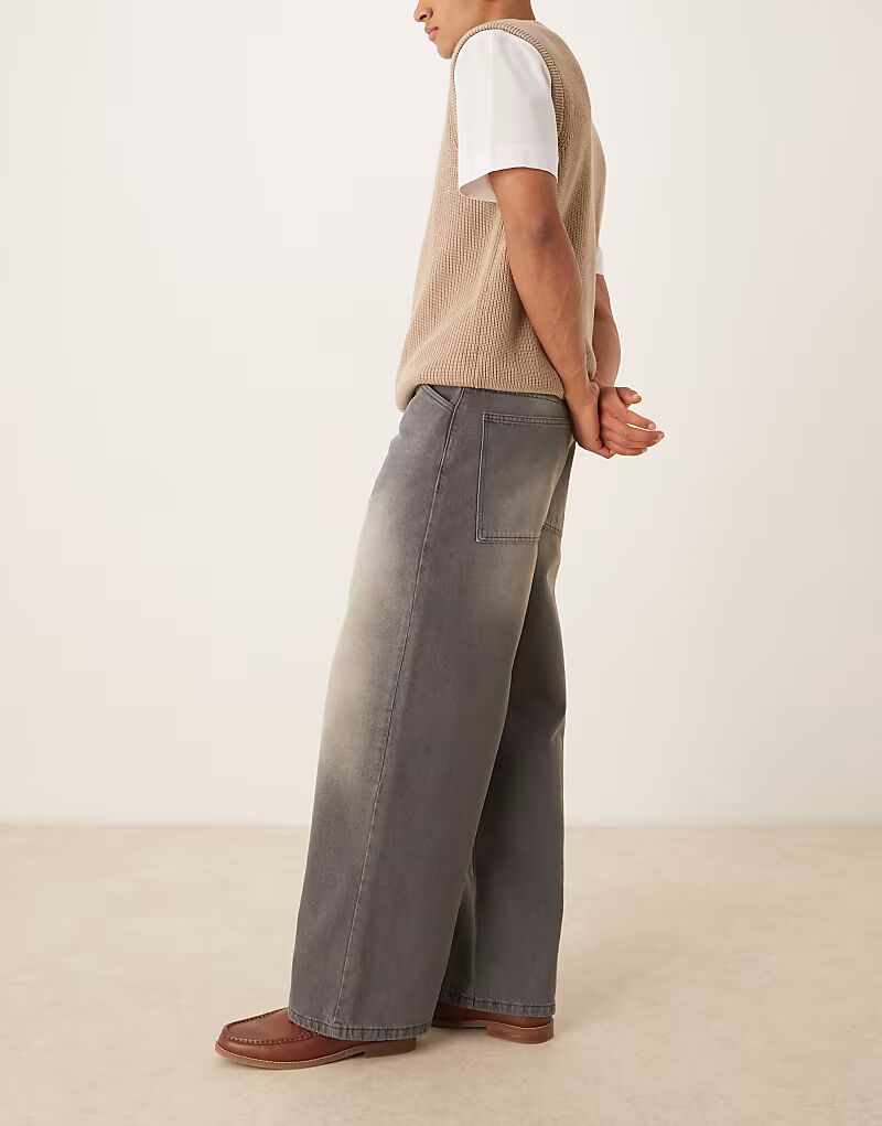 

Супер мешковатые джинсы ASOS DESIGN серого цвета