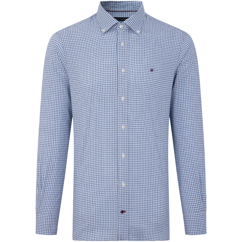 Мужская рубашка с длинным рукавом Tommy Hilfiger, синий plaid 0gy — фото 3