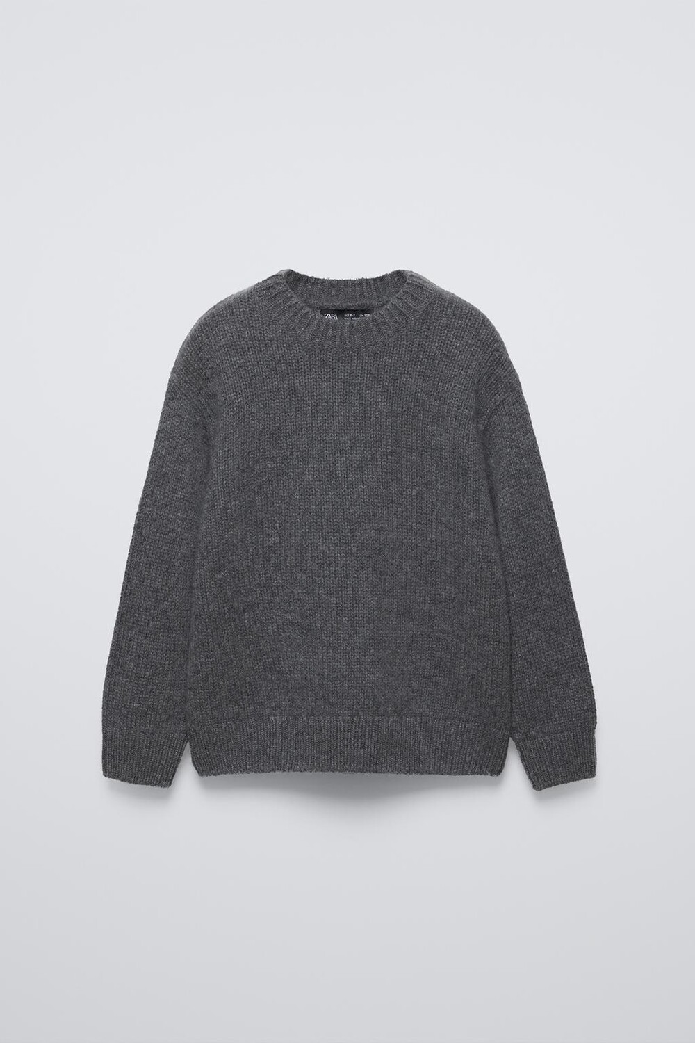 

Однотонный свитер из 100% кашемира ZARA, серый мергель