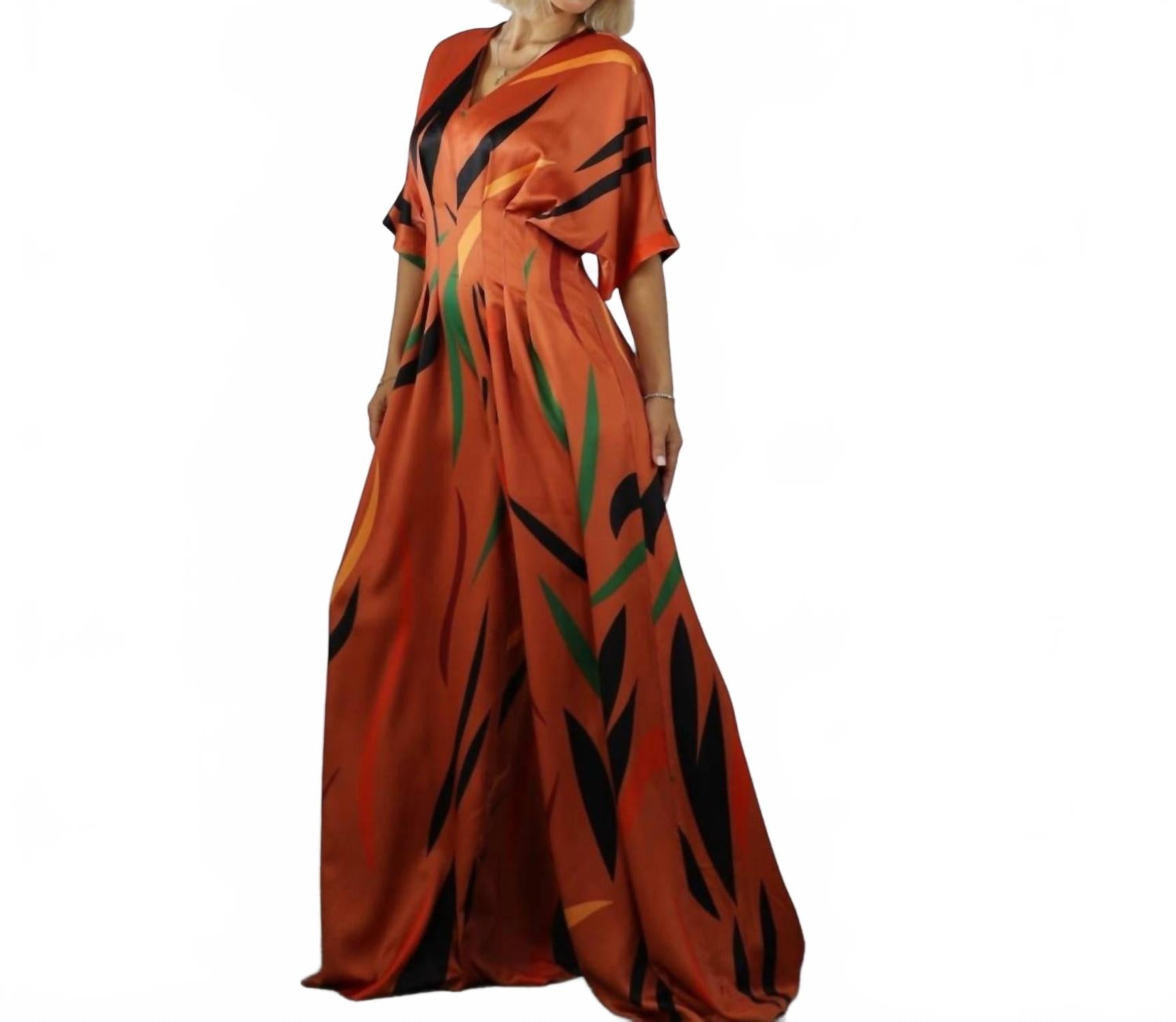 

Ева Плиссированный комбинезон в оранжевом мульти Mulla