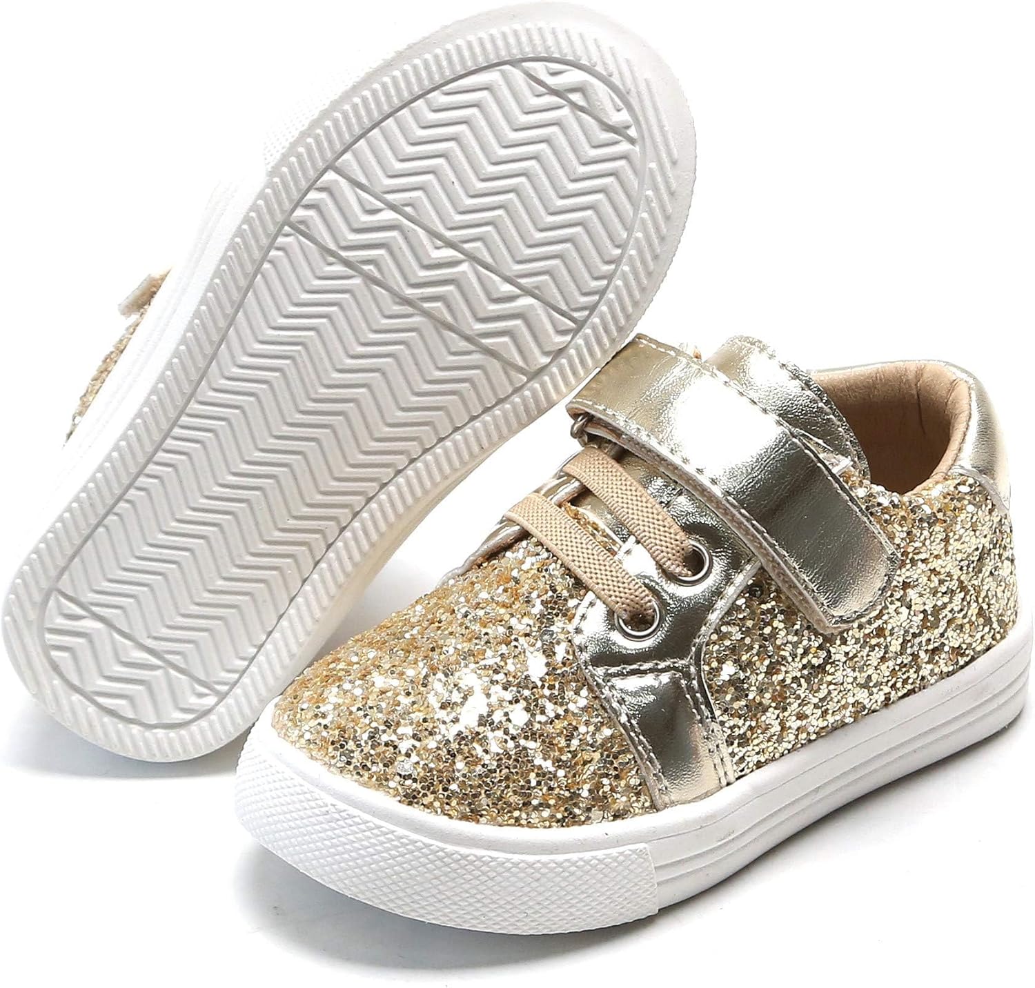 

Кроссовки для малышей и маленьких девочек Felix Flora, спортивные сникерсы, принцесса, повседневные блестящие туфли Felix & Flora, золотой