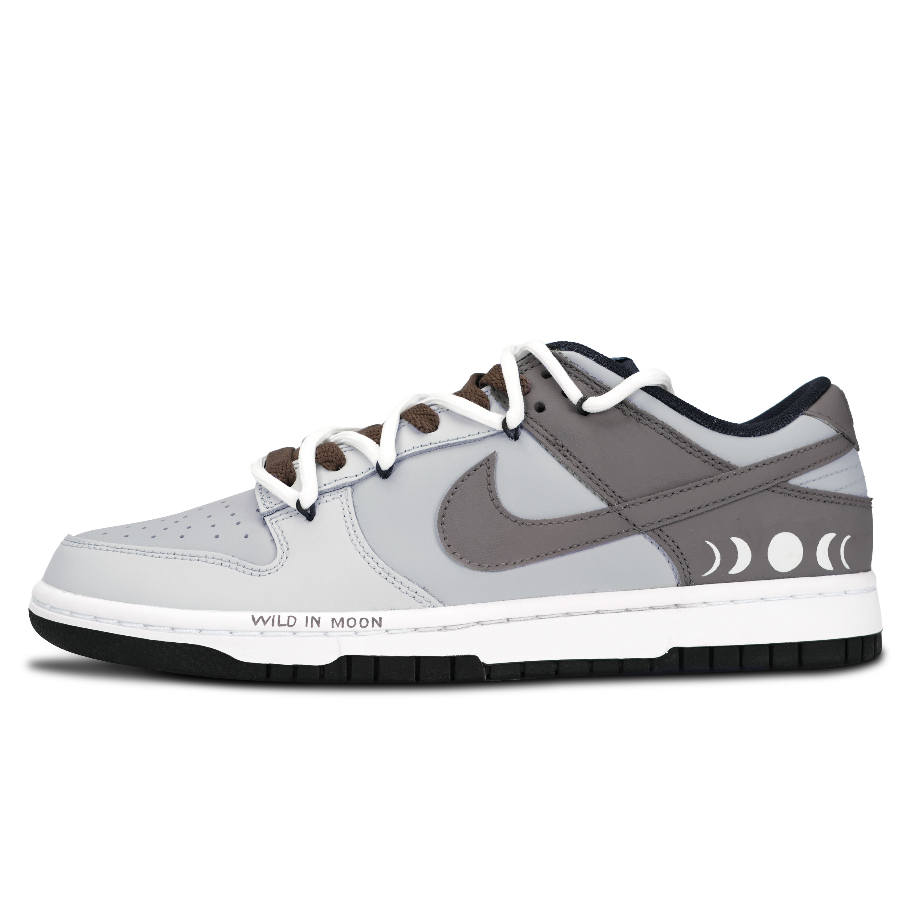 

Nike Кроссовки для скейтбординга Dunk Black White, Night Of The Eclipse, устойчивые к истиранию и скольжению, низкие, унисекс, серые