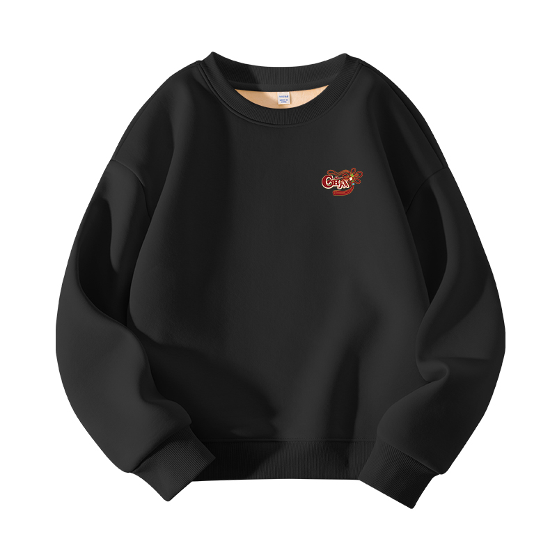 

Детский свитшот с круглым вырезом утепленный WARRIOR, черный/красный knot letter k