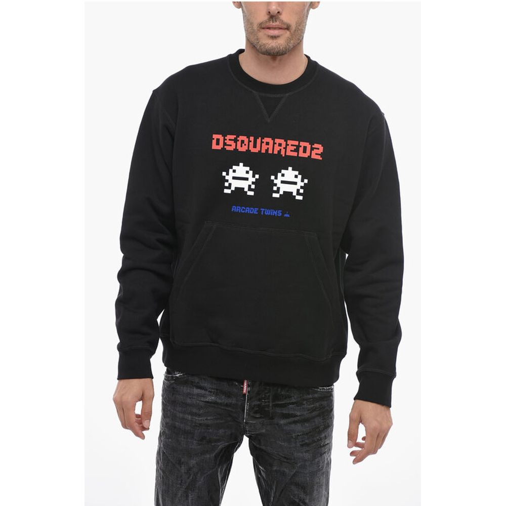 

Толстовка с капюшоном ARCADE TWINS с принтом логотипа Dsquared2, Black
