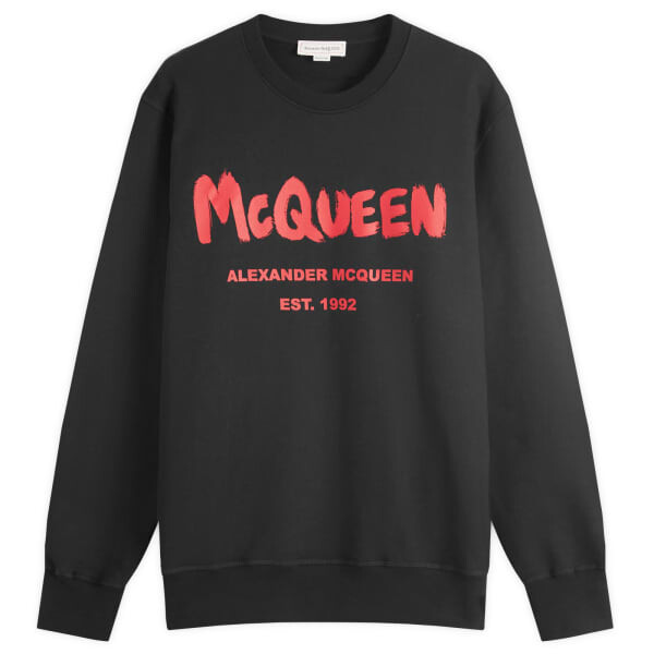 

Толстовка с круглым вырезом и логотипом «граффити» Alexander Mcqueen, черный