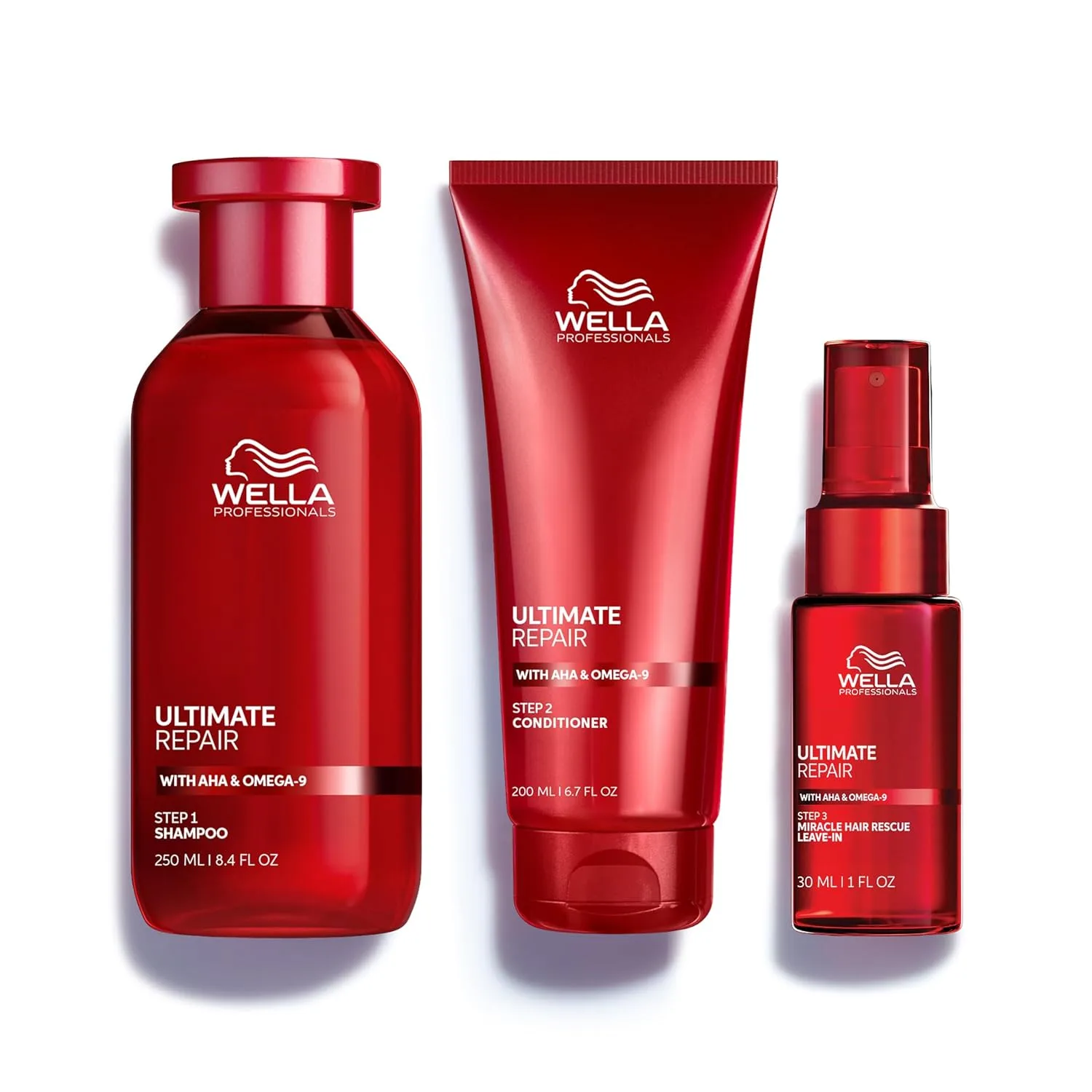Wella Professionals ULTIMATE REPAIR шампунь, кондиционер и Miracle Hair Rescue несмываемый уход, набор для восстановления и укрепления волос 476 мл (1 шт.)