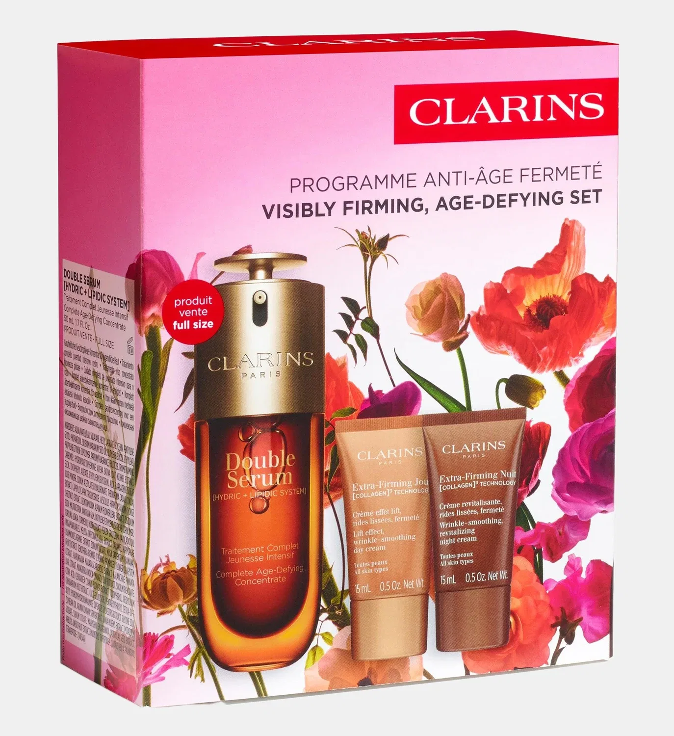 Набор "Двойная сыворотка & Extra-Firming" Clarins, красный — фото 3