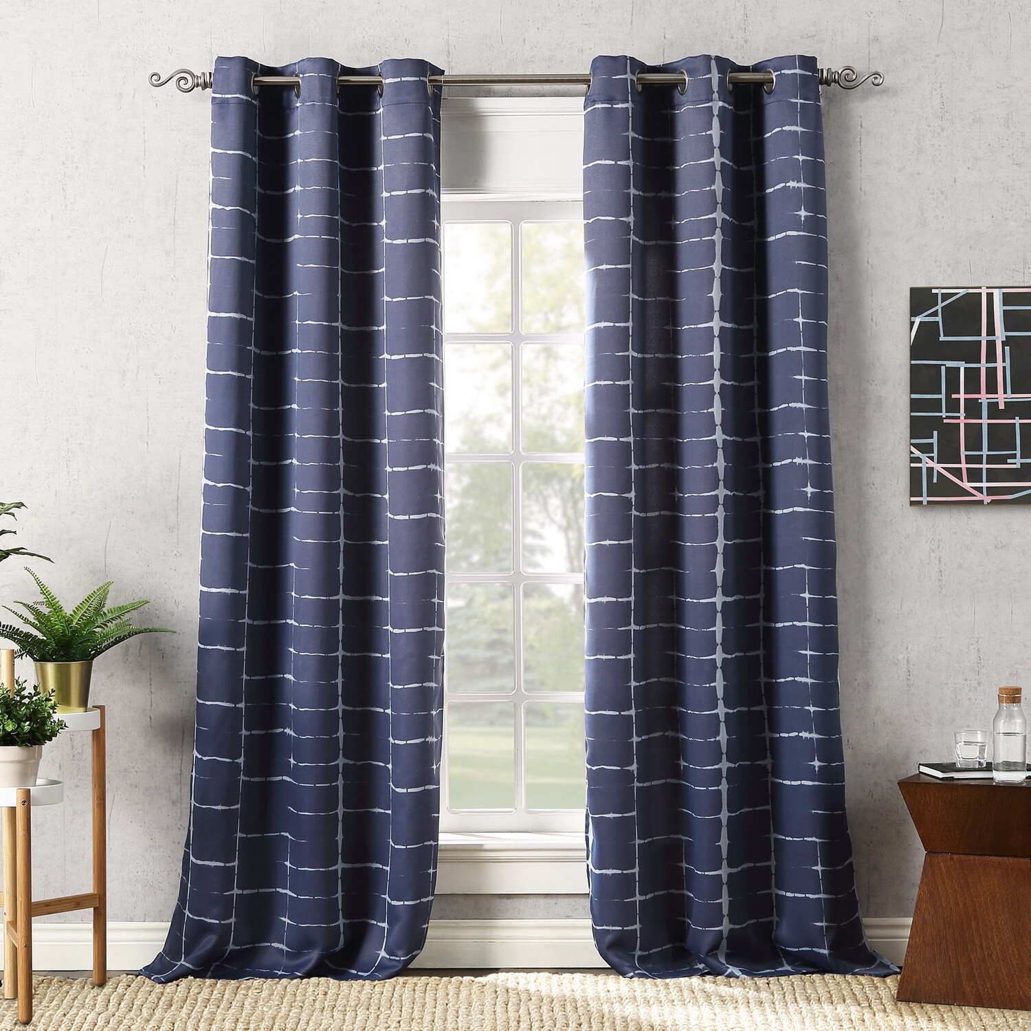 

Затемняющие шторы Sun Zero Saki Shibori 40 x 63 дюйма, темно-синий
