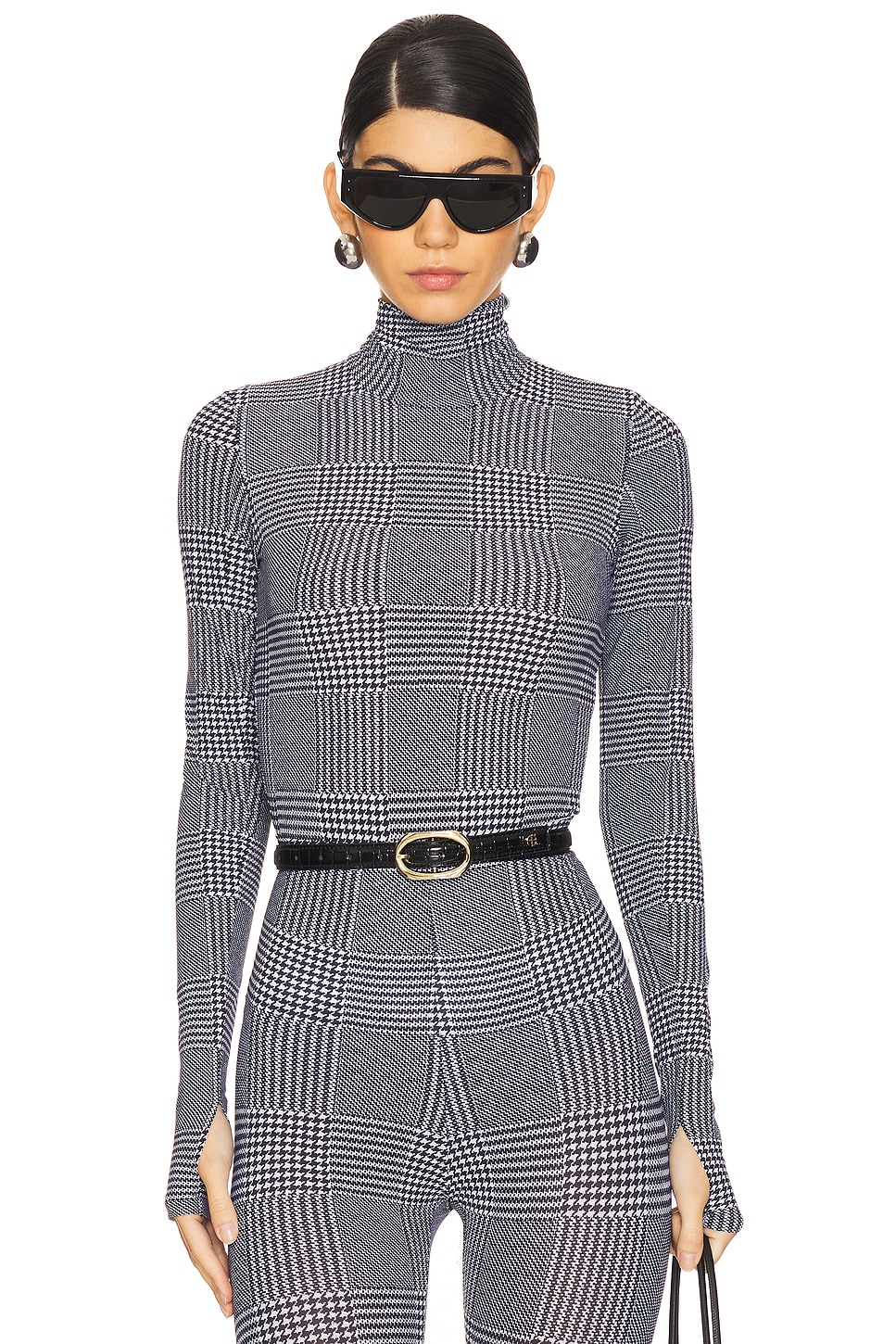 

Классический боди с воротником-гольф Commando, houndstooth plaid