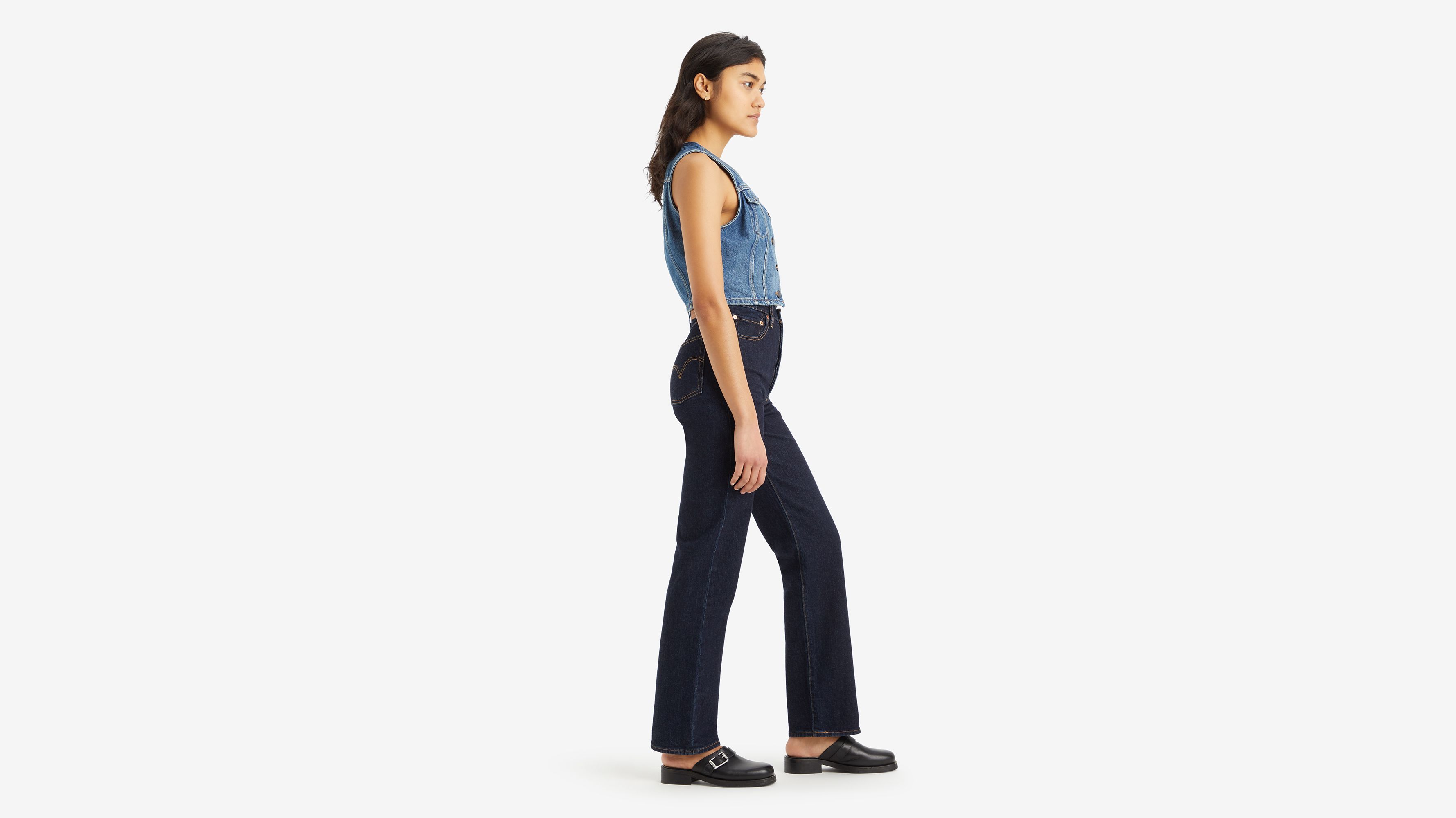Джинсы женские Ribcage Full Long Levi's, Small Course - Dark Wash — фото 4
