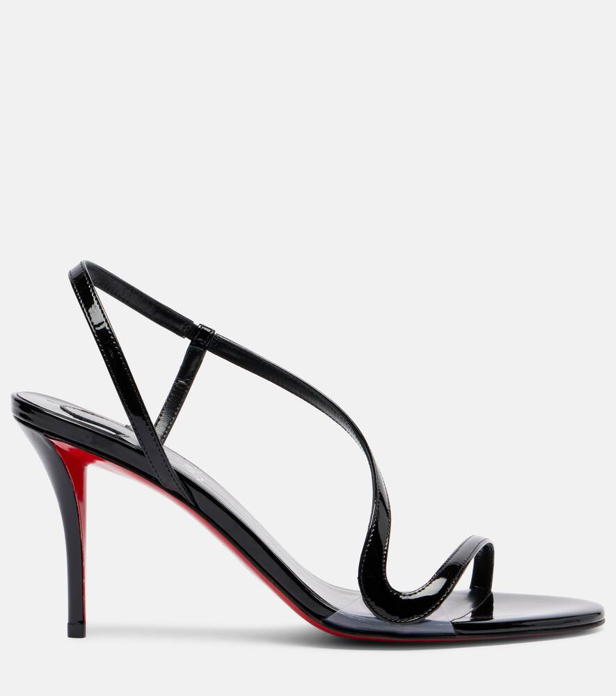 Розовые лаковые сандалии Z 80 Christian Louboutin, Black/Lin Black — фото 4