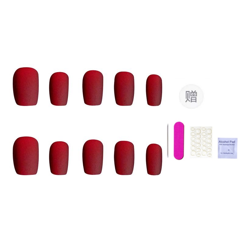 

ORANOT Матовые ногти Wealth Red короткие лесенка 16mm