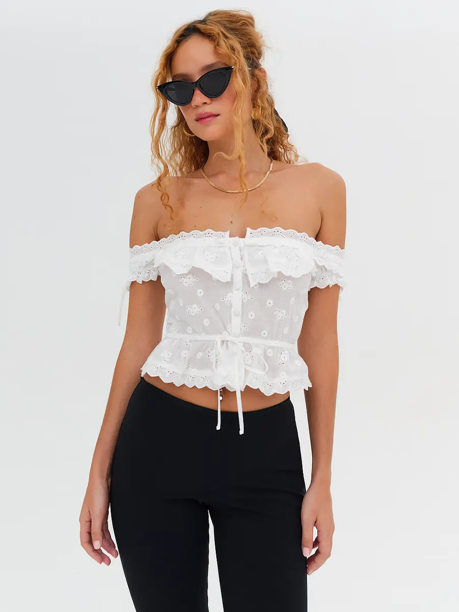 

Топ Marlowe с открытыми плечами For Love & Lemons, белый