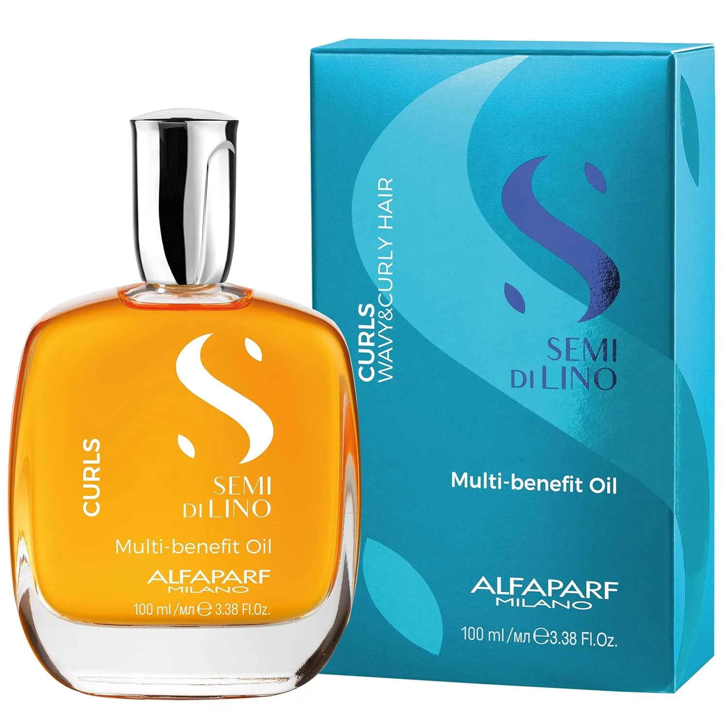 Alfaparf Milano Semi di Lino Curls питательное масло для волнистых и кудрявых волос, легкий мультифункциональный серум, защита от влажности и тепла, 100 мл — фото 3