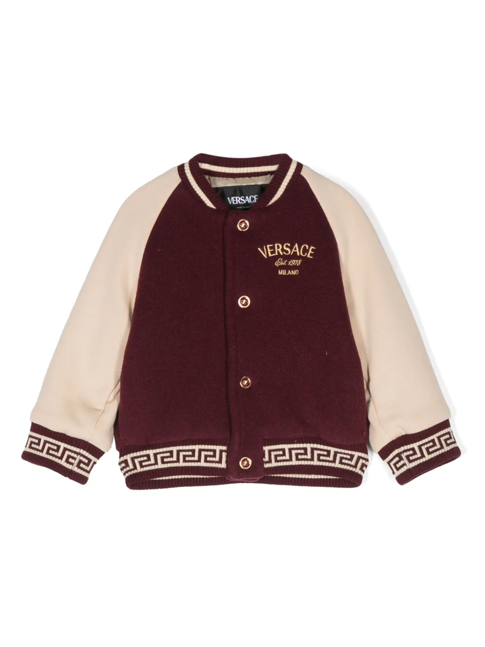 

Бомбер с вышитым логотипом Versace Kids, красный