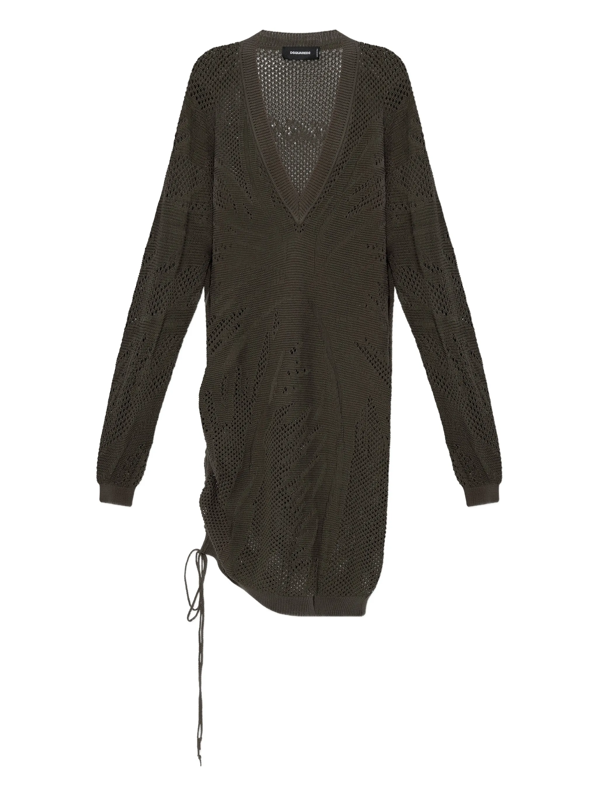 

Платье миди с кулиской и V-образным вырезом Dsquared2, зеленый