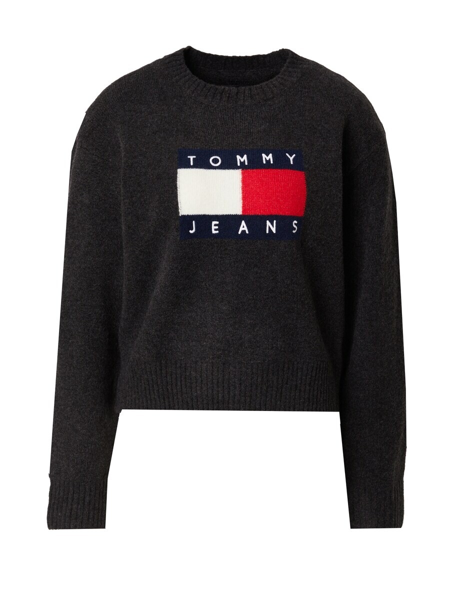 

Тонкий вязаный свитер Tommy Jeans Sweater, пятнистый черный
