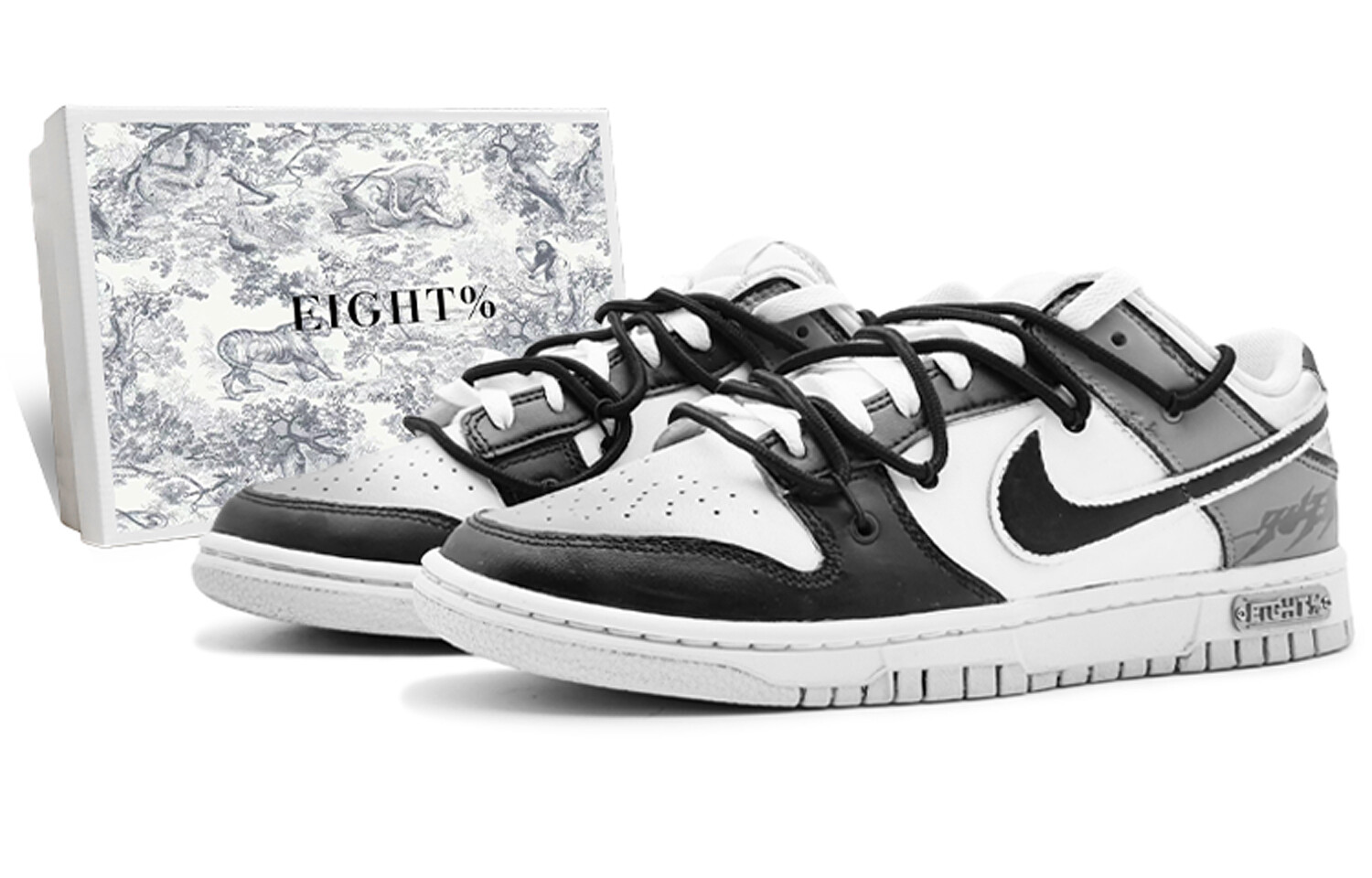 

Кроссовки Nike Dunk Skateboarding Shoes Men Low-top Black/white/gray, серый