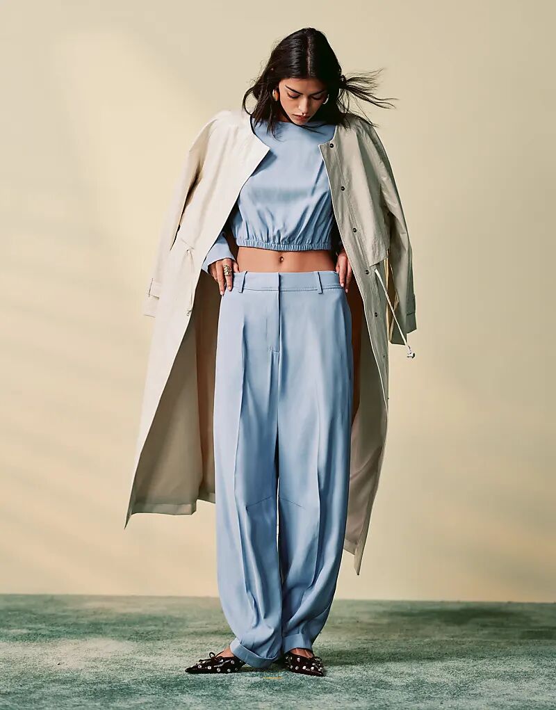

Брюки-бочонки ASOS DESIGN от ASOS DESIGN светло-голубого цвета