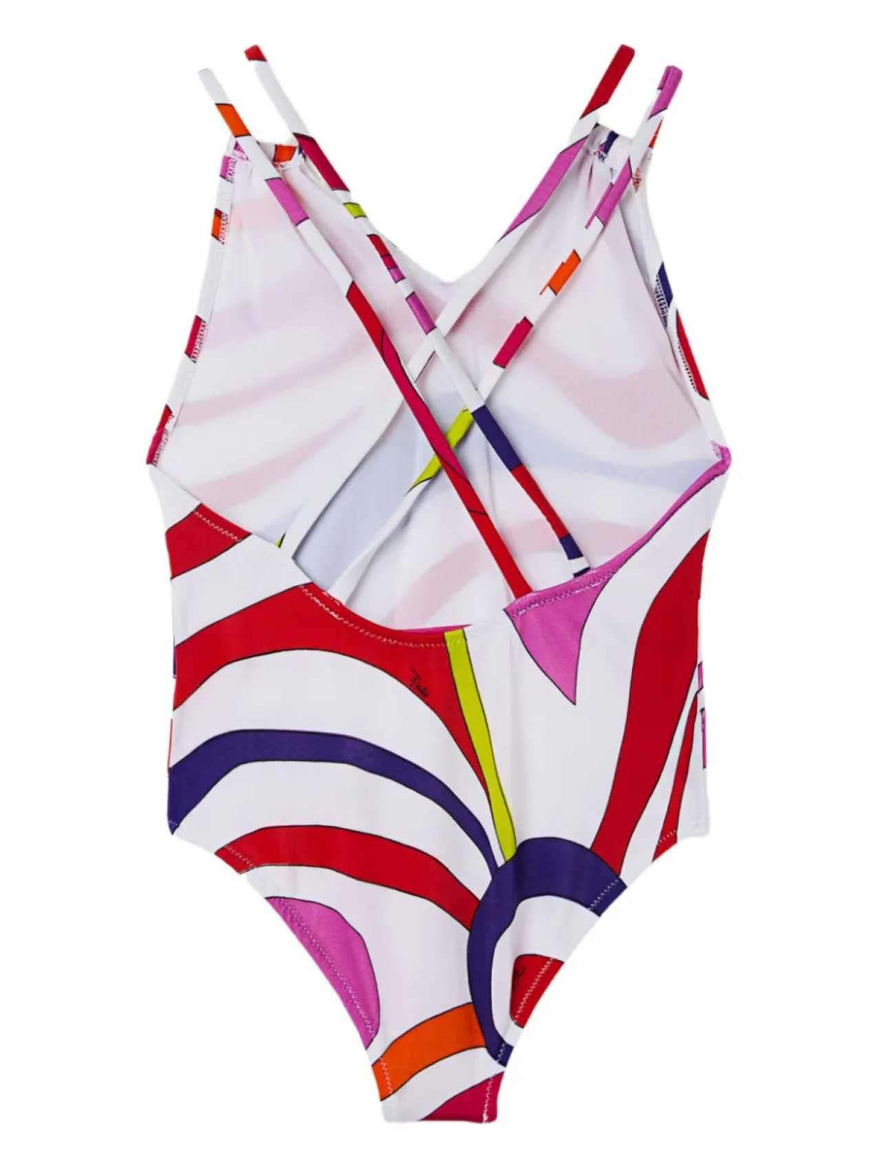 

Купальник с принтом «мармо» и перекрещивающимися деталями PUCCI Junior, белый