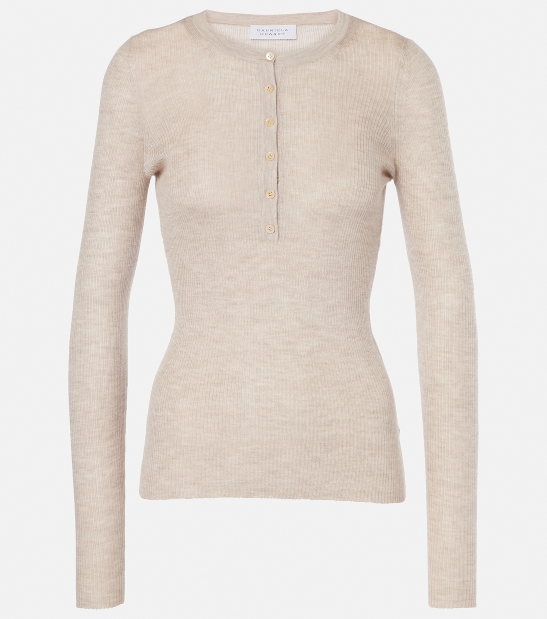 

Джерси из кашемира и шелка Henley Gabriela Hearst, Oatmeal