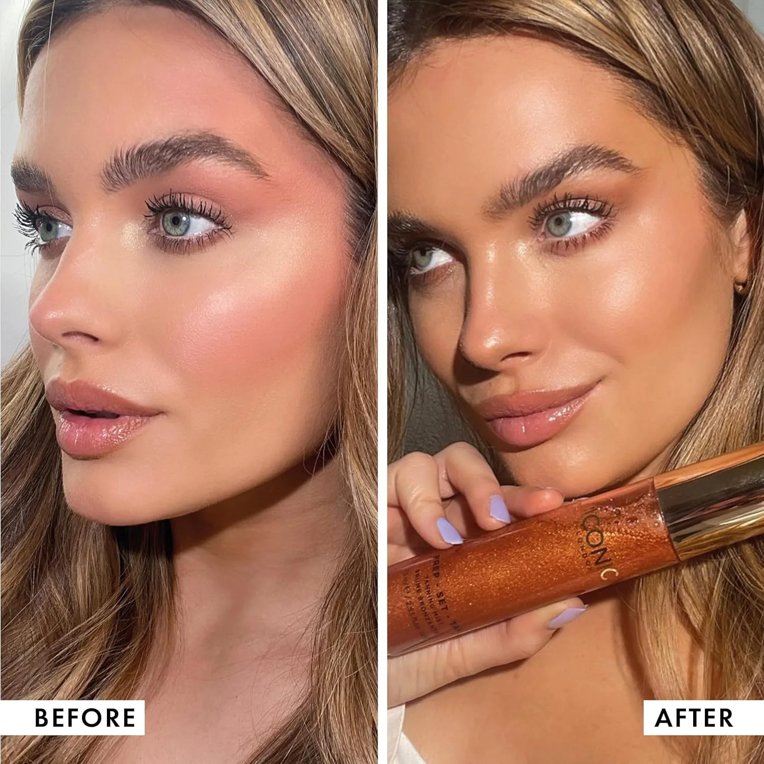 ICONIC LONDON Prep-Set-Tan Glow | Мерцающий спрей для лица с гиалуроновой кислотой, не тестируется на животных, веганский продукт, 75 мл — фото 4
