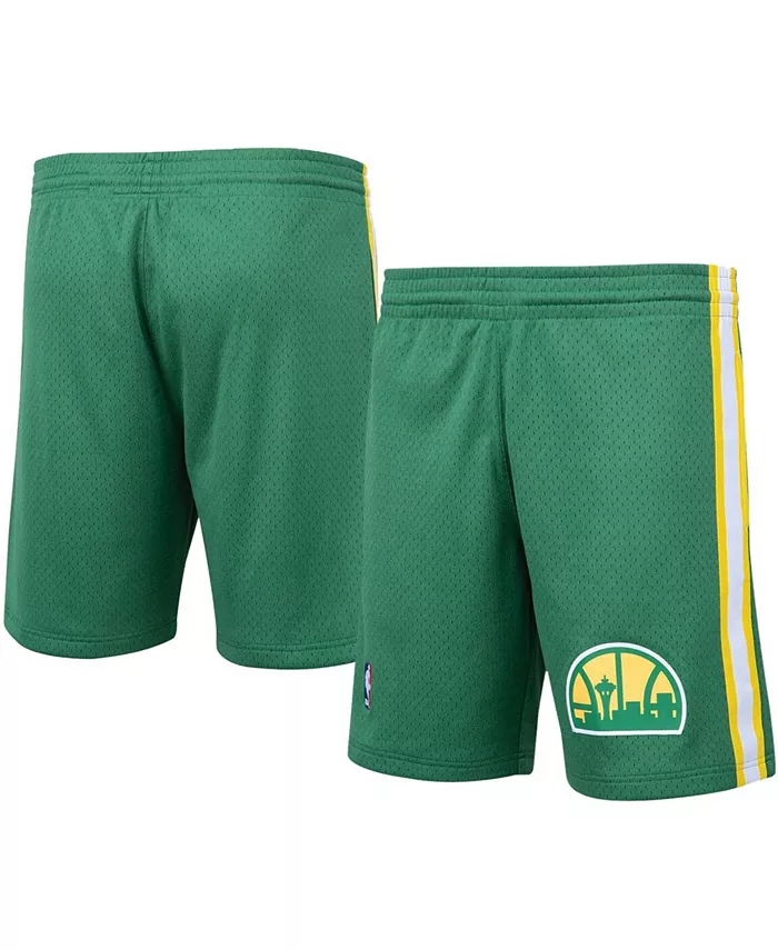 

Мужские шорты Seattle Supersonics Hardwood Classics Logo Swingman зеленые Mitchell & Ness
