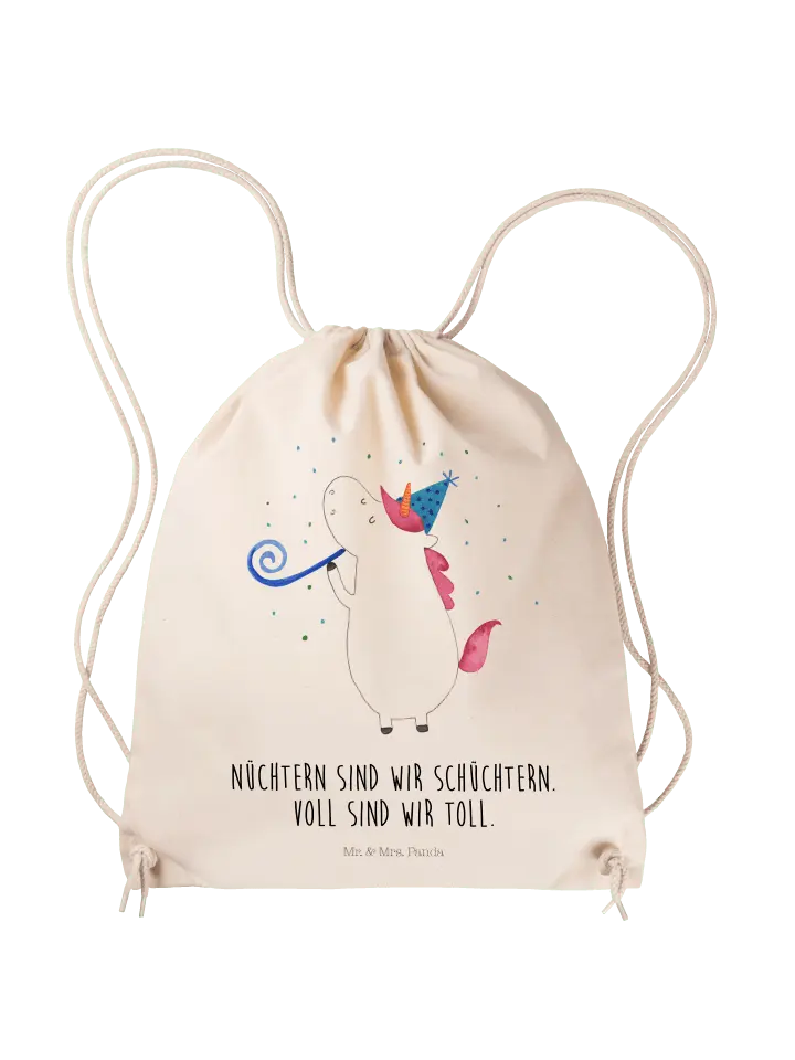 

Спортивная сумка Mr & Mrs Panda Sportbeutel Einhorn Party, кремовый