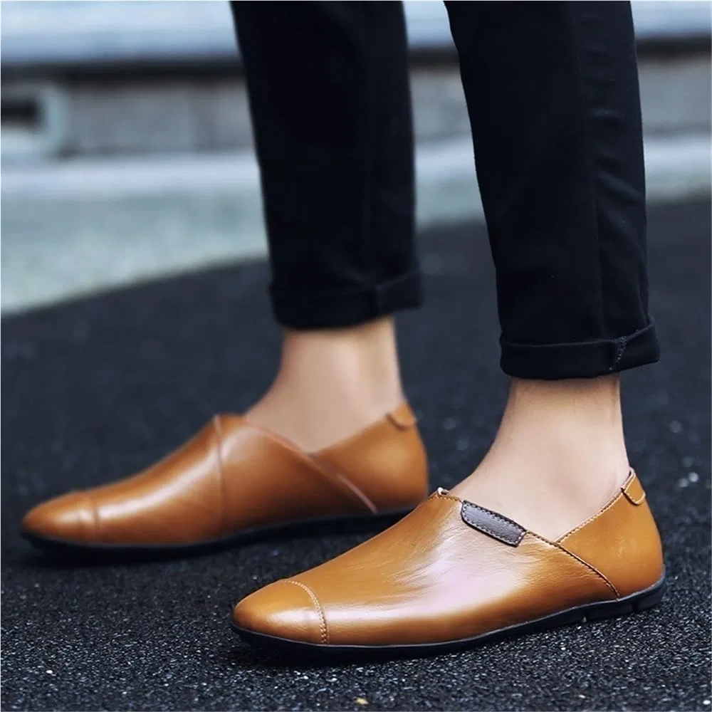 Мужские лоферы на каблуке, Faux Leather, Brown DHFIRUFSHLO — фото 2