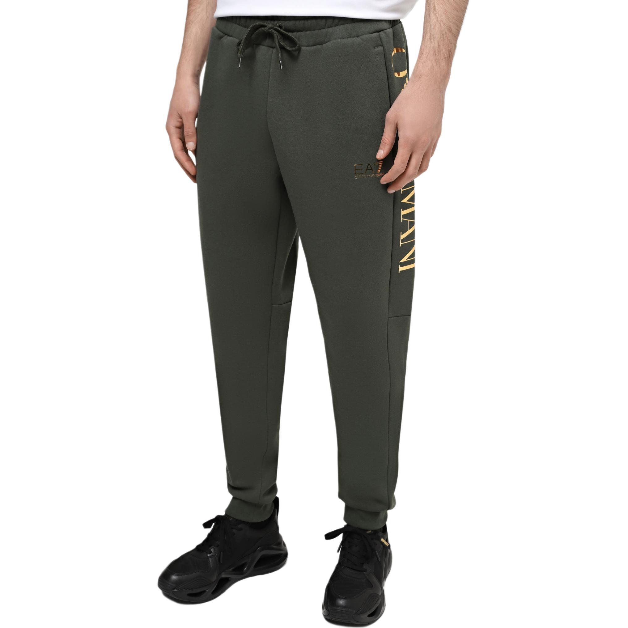 EMPORIO ARMANI Повседневные брюки мужские зеленые — фото 3
