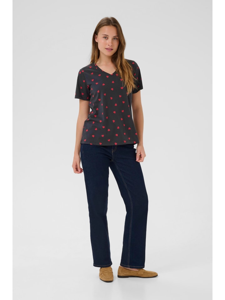 

Футболка CUikaros свободного кроя в синих/красных сердечках CULTURE, Красный, Футболка CUikaros свободного кроя в синих/красных сердечках CULTURE