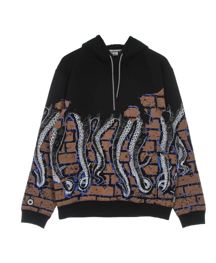 

Черная легкая толстовка с капюшоном, кирпичный цвет Octopus, черный