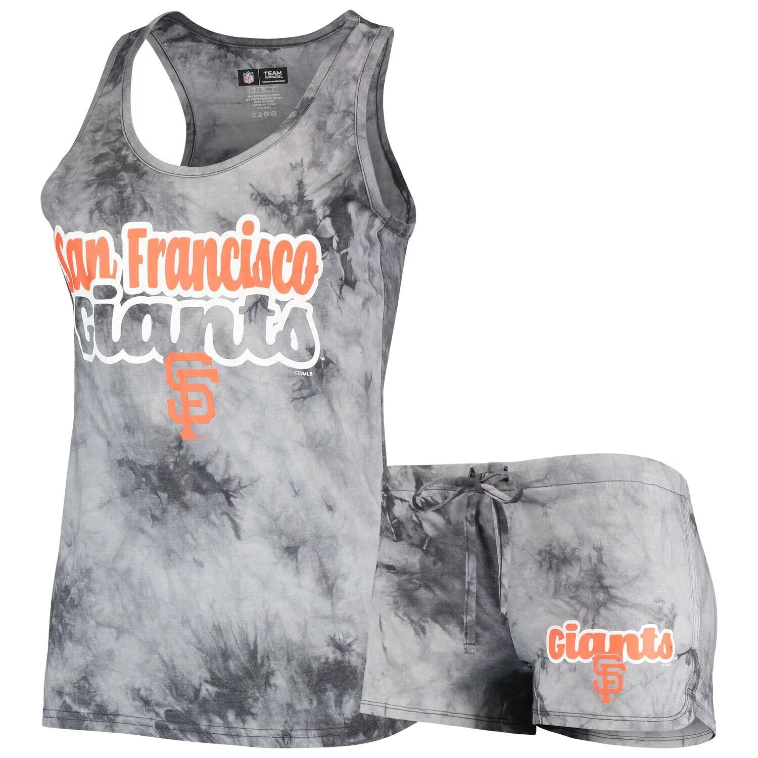 

Женский комплект из топа на бретельке и шорт, темно-серого цвета San Francisco Giants Billboard Racerback, Женский комплект