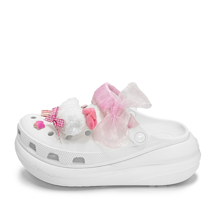 Crocs Сабо Crush Clog Sweetheart Dot унисекс белого цвета