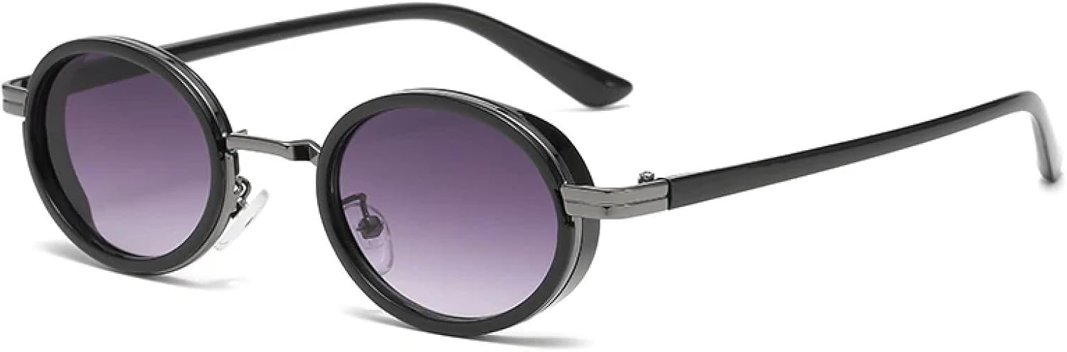 

Солнцезащитные очки с защитой от УФ-излучения UV400 | Маленькая металлическая оправа овальной формы | Для женщин и мужчин | Для занятий спортом на открытом воздухе и вождения DSVIGF, Black Grey