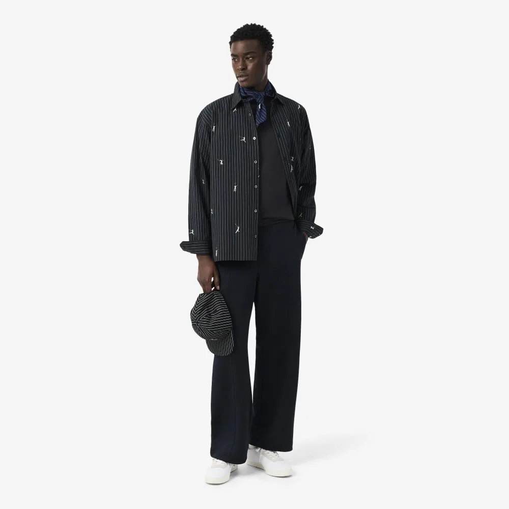 Футболка мужская Lacoste с графикой теннисного корта, темно-синий — фото 4