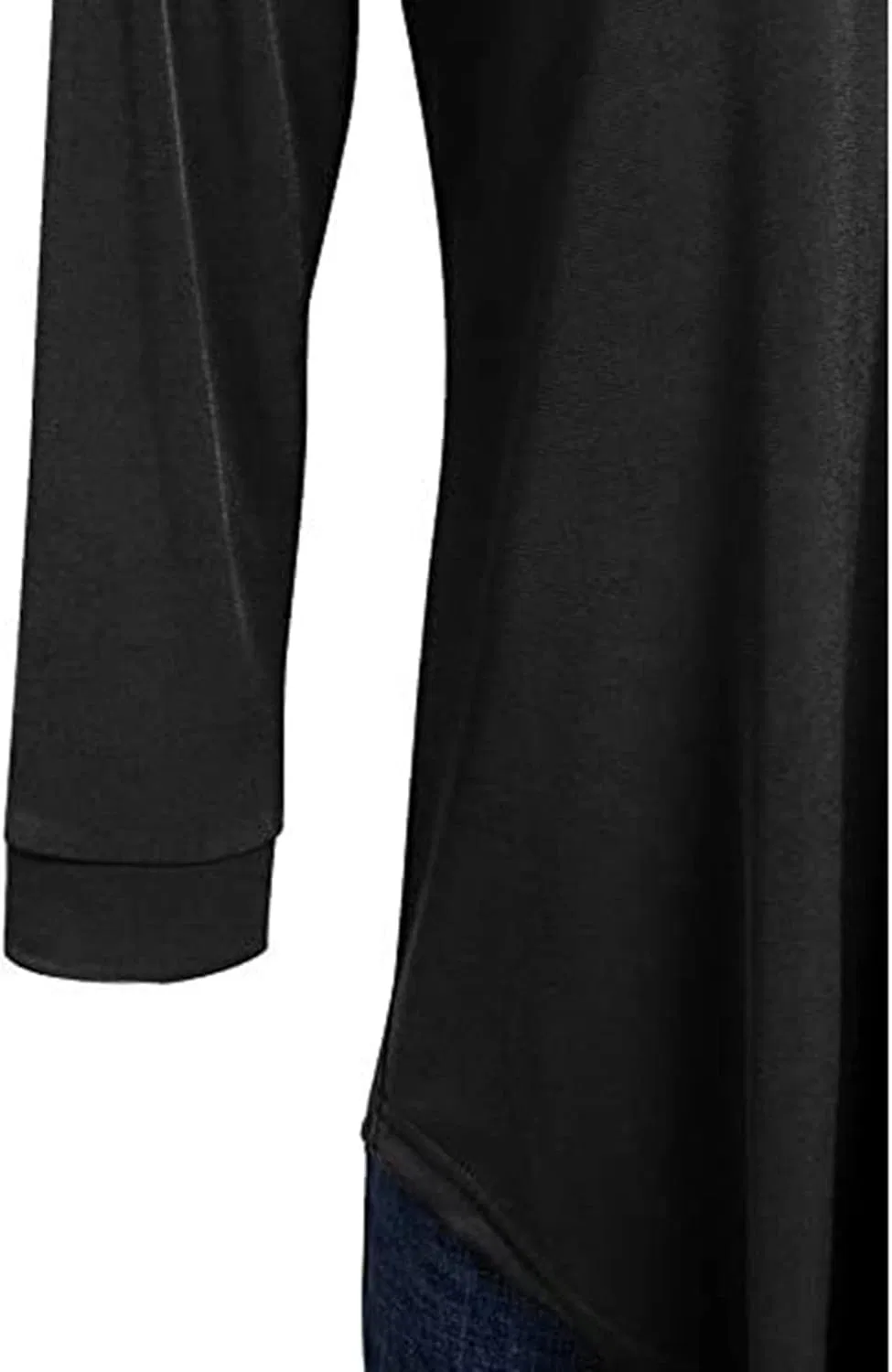 Блуза свободная с V-образным вырезом, QREXVOG, черный — фото 3