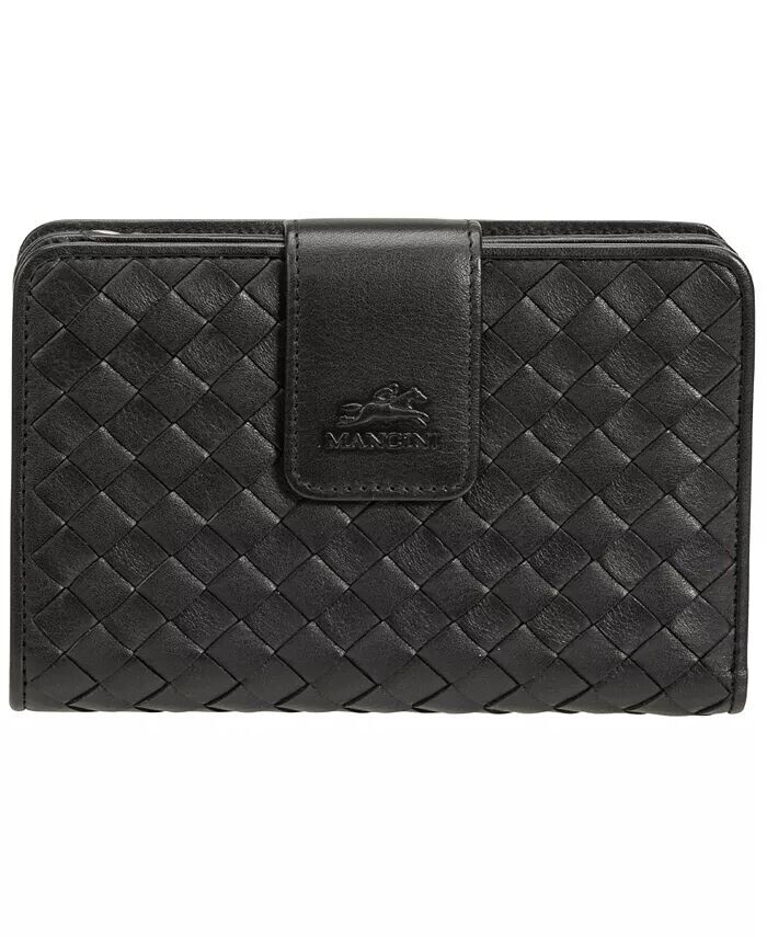 

Женская коллекция Basket Weave, мини-кошелек-клатч с защитой RFID Mancini, черный