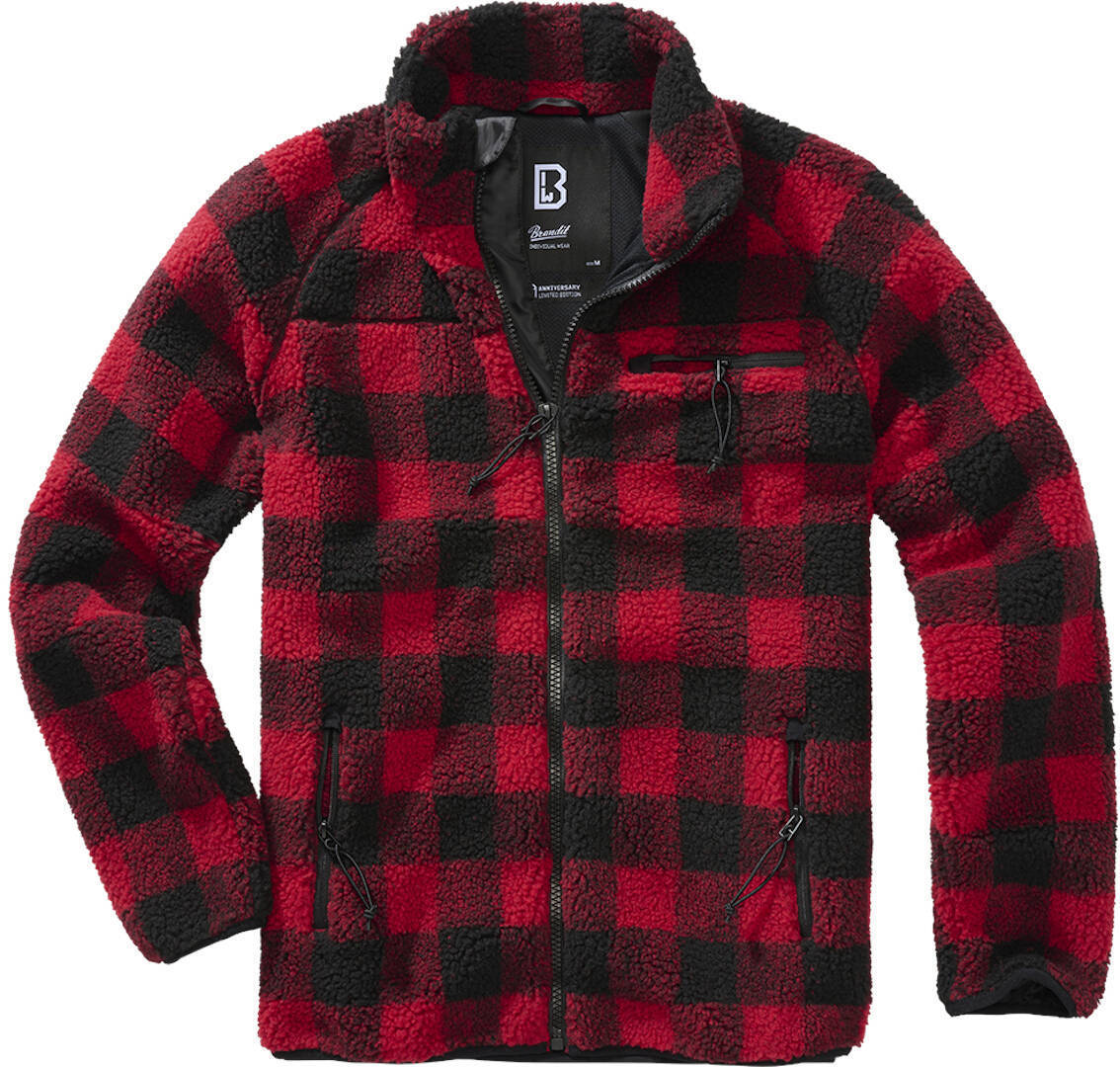 

Куртка Brandit Teddyfleece Jacket, черный/красный