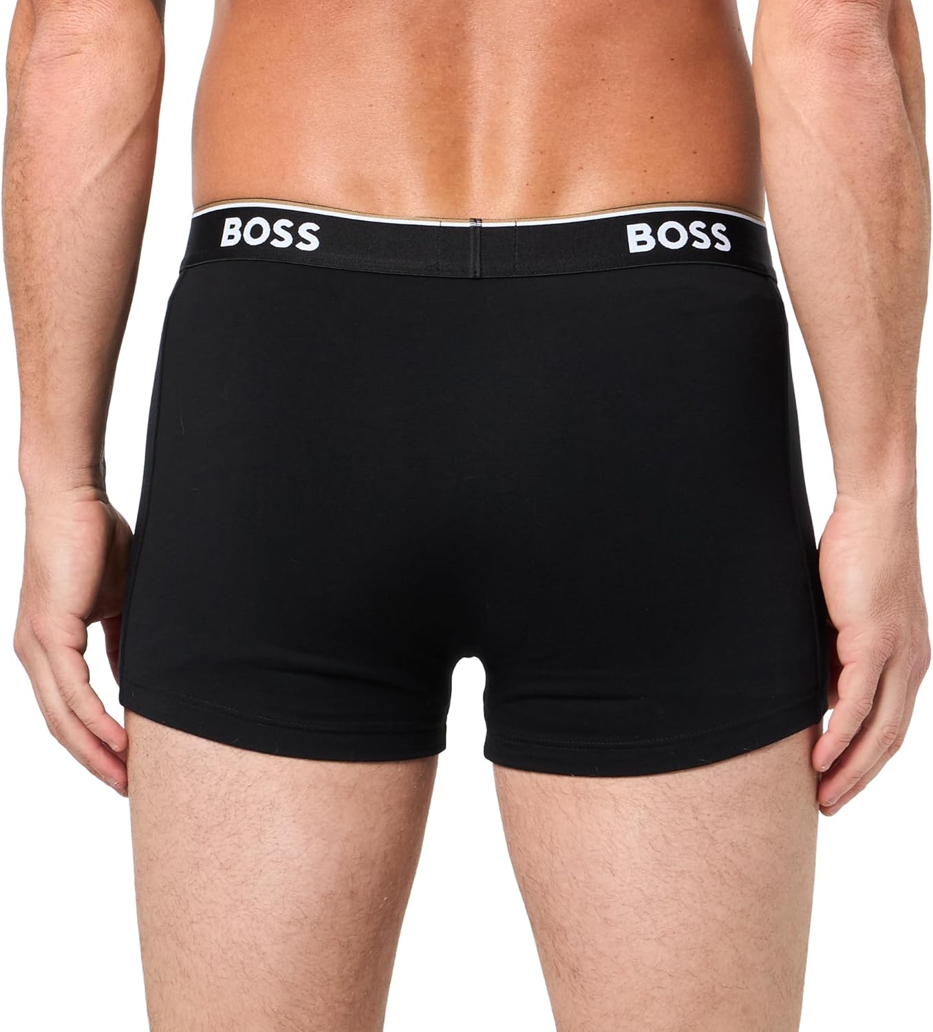 BOSS мужские трусы 3 шт, разноцветные, с крупным логотипом, Charcoal/Black/Merry Red — фото 3