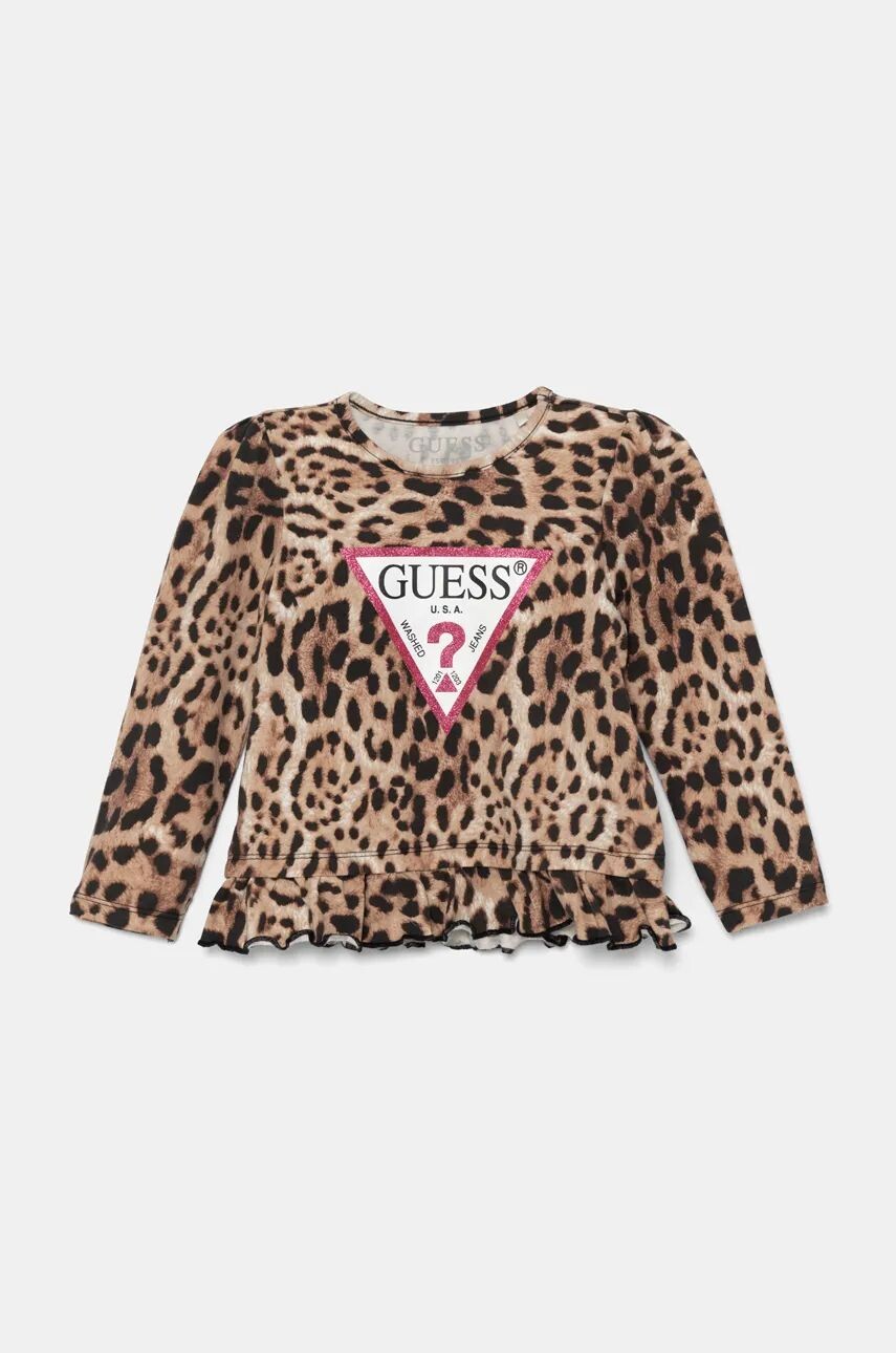 

Детская футболка с длинными рукавами Guess, коричневый