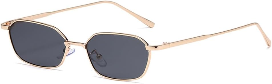 

Модные ретро-солнцезащитные очки для женщин, маленькие, в стиле стимпанк, металлические, винтажные, с градиентным затемнением, защита от УФ-излучения UV400 TYUVIVO, Gold Frame Black