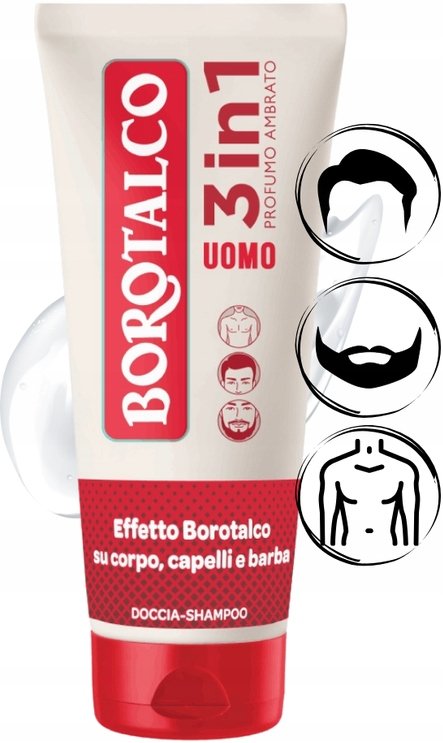 BOROTALCO 3 в 1 Мужской гель для душа Profumo Ambrato 200 мл — фото 2