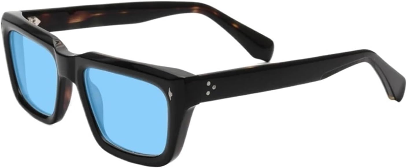 

Винтажные поляризованные ацетатные солнцезащитные очки для мужчин, ретро-дизайнерские солнцезащитные очки UV400, утолщенные солнцезащитные очки для женщин, ручная работа, роскошные очки QOGANS, Tortoiseshell Blue