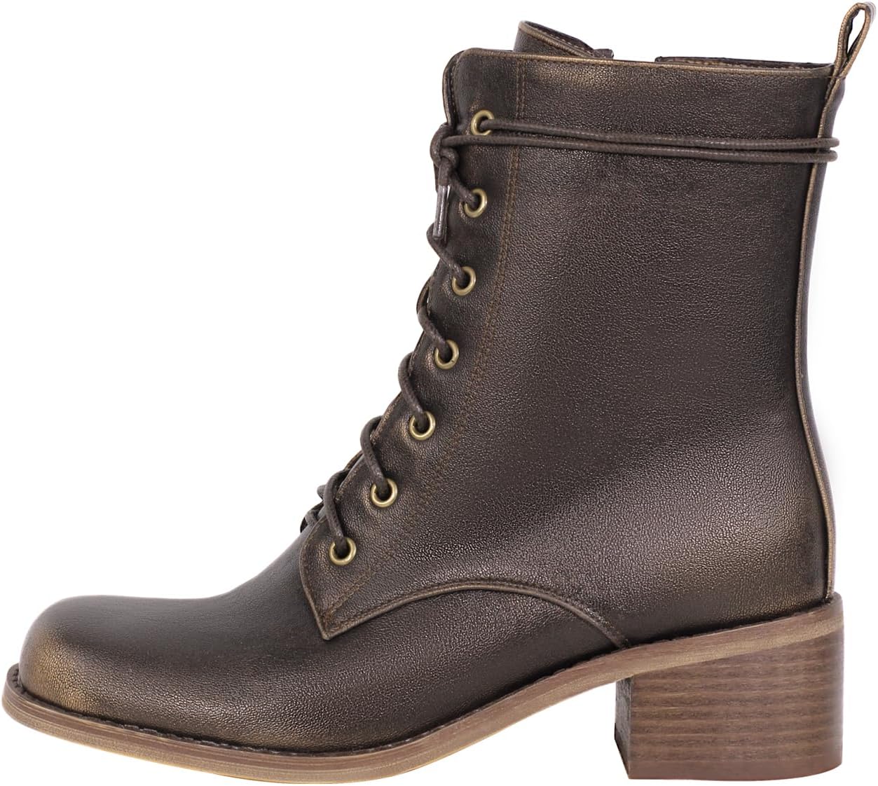 

Ботинки VERISSON с квадратным носком, низким массивным каблуком и молнией, модные ботильоны, Ankle Bronze